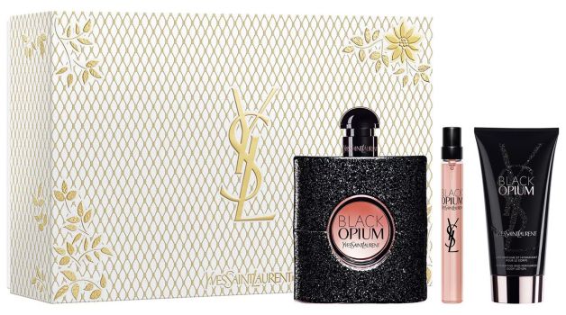 Coffret Black Opium Noël 2024 : Eau de parfum 90 ml + Format voyage 10 ml + Lait corps 50 ml