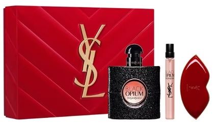 Coffret Black Opium Saint Valentin 2024 : Eau de parfum 50 ml + Eau de parfum 10 ml + Miroir