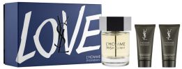 Yves Saint Laurent Coffret Fête des Pères L'Homme : Eau de Toilette 100 ml + Gel Douche + Baume Après-Rasage pas chers