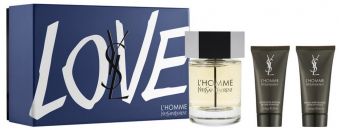 Coffret Fête des Pères L'Homme : Eau de Toilette 100 ml + Gel Douche + Baume Après-Rasage pas chère