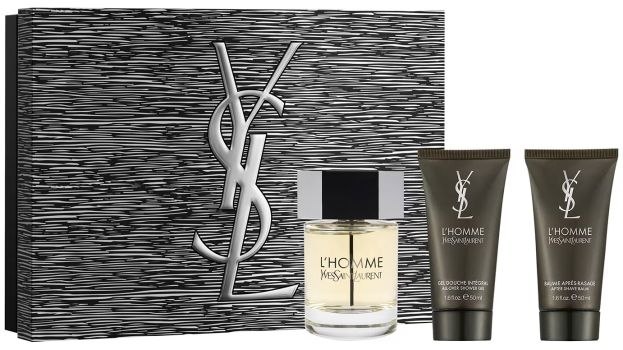 Coffret L'Homme Noël 2025 : Eau de toilette 100 ml + Gel douche 50 ml + Baume après-rasage 50 ml