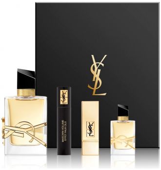 Coffret Libre : Eau de parfum 50 ml + Vaporisateur Format Voyage + Mascara + Rouge à Lèvre