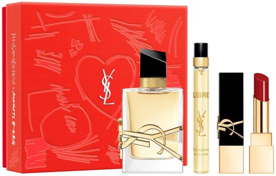 Coffret Libre Fête des Mères 2024 : Eau de parfum 50 ml + Format voyage 10 ml + Rouge à lèvres