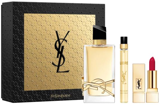 Coffret Libre Noël 2022 : Eau de parfum 90 ml + Format voyage 10 ml + Rouge à lèvres
