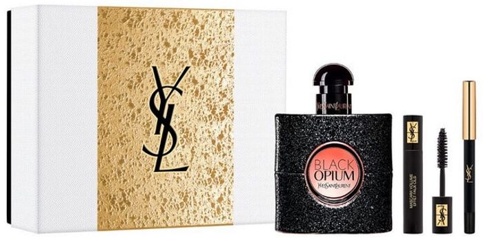 Coffret Noël Black Opium : Eau de parfum 50 ml + Miniature Mascara + Crayon Yeux