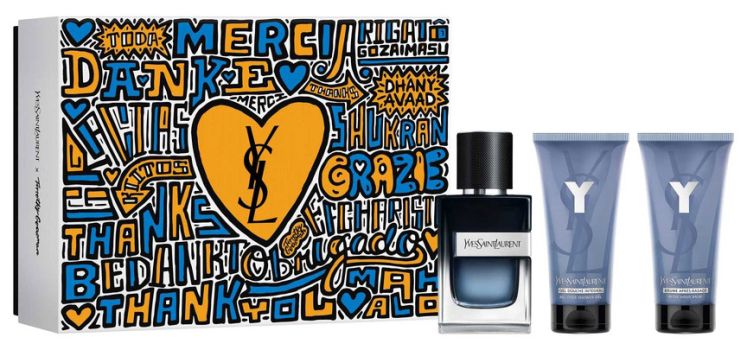 Coffret Y Saint-Valentin 2023 : Eau de parfum 60 ml + Gel douche 50 ml + Baume après-rasage 50 ml