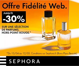 Jusqu'à -30% sur une sélection de parfums